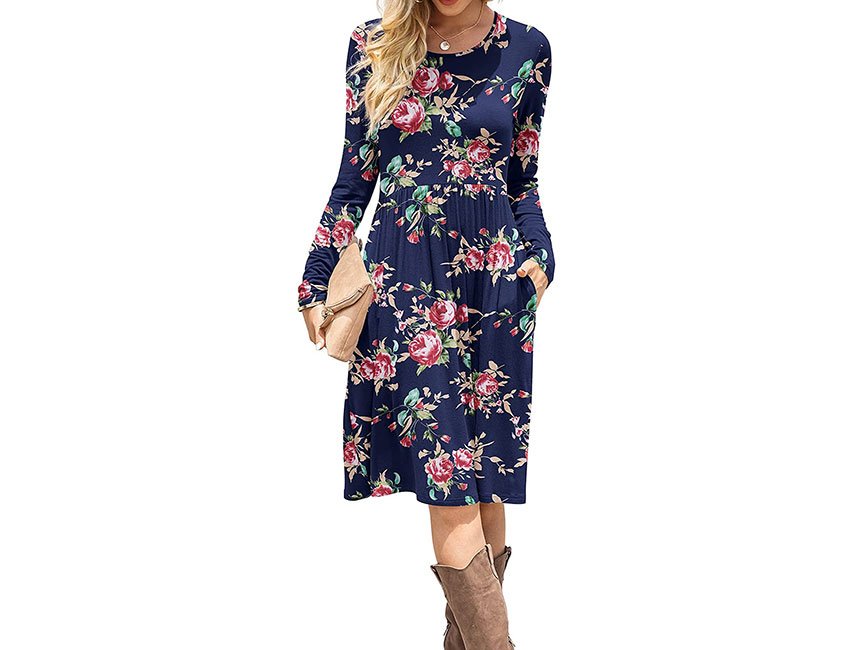 DB MOON Women Casual Long Sleeve Dresses