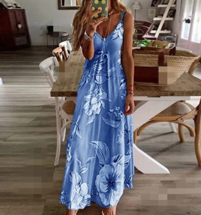 Slim Long Flower Dress