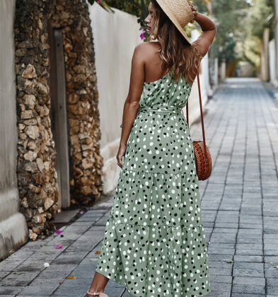 Sleeveless Flower Print Long Maxi Dress Bohemia Summer Beach Shirt Dress