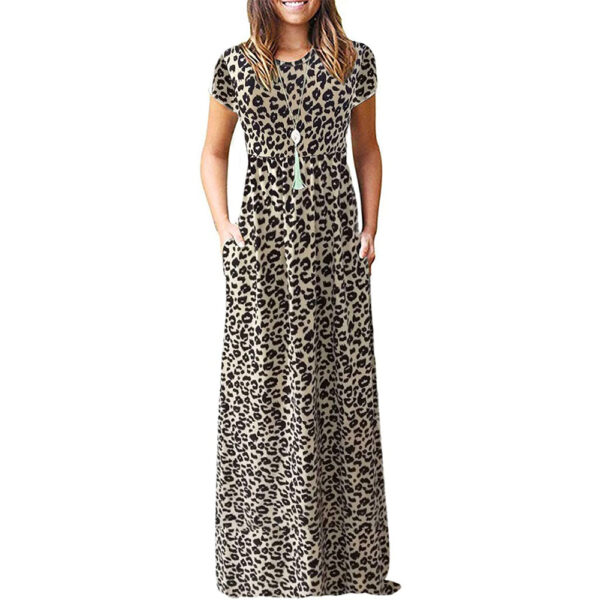 AUSELILY Women Short Sleeve Loose Plain Casual Long Maxi Dress AUSELILY Women Short Sleeve Loose Plain Casual Long Maxi Dress