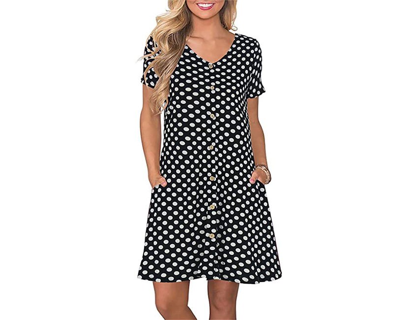 Manydress Summer Casual T-Shirt Dress with Pockets