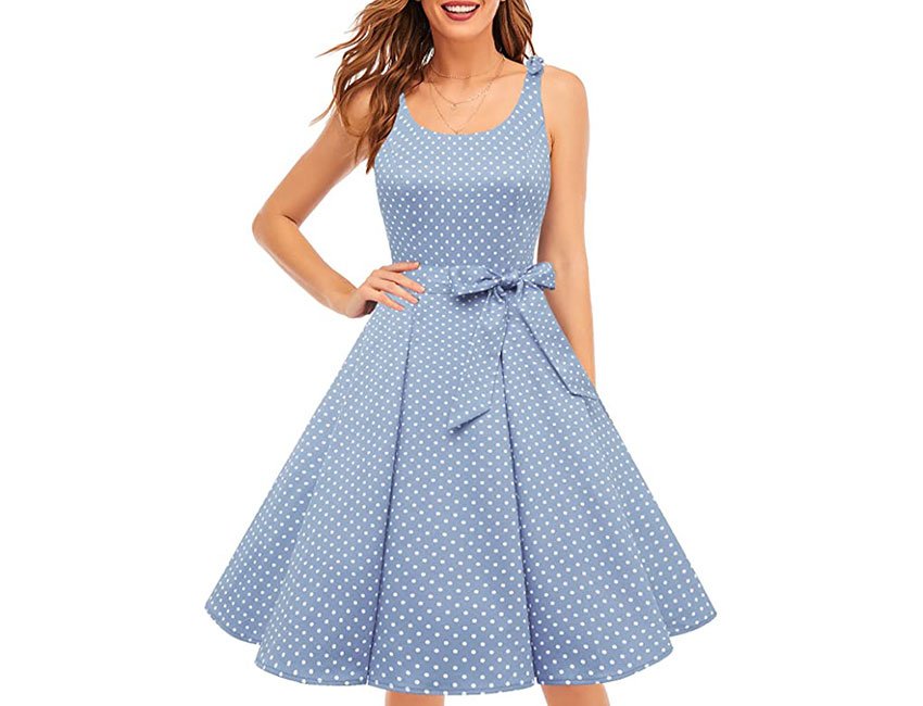 Vintage Retro Polka Dot Rockabilly Swing Dress