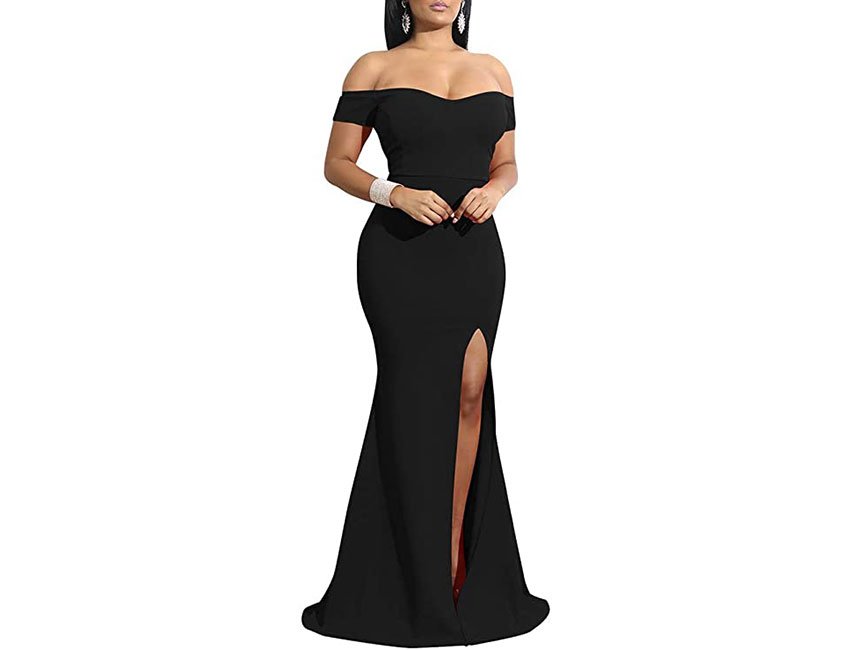 YMDUCH Off Shoulder Long Formal Party Dress