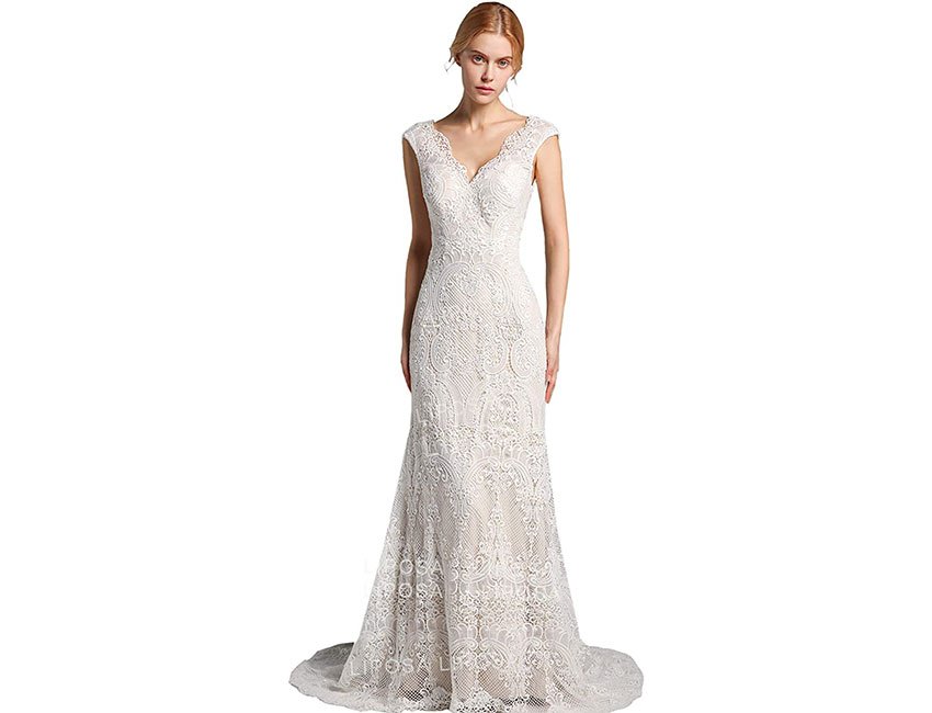 Lace Wedding Dresses V Neck